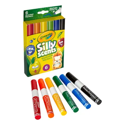 Crayola Silly Scents Wedge Tip Washable Markers-Assorted Colors 6/Pkg