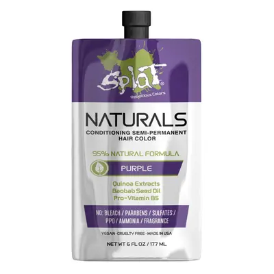 Splat Naturals Purple fl. oz. Semi-Permanent Hair Color 95% Natural Hair Dye Formula Vegan & Cru