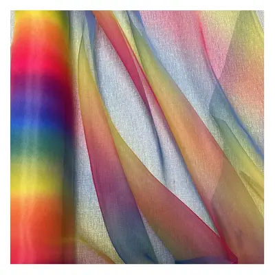 1m X Rainbow Organza (Voile) Fabric Panel