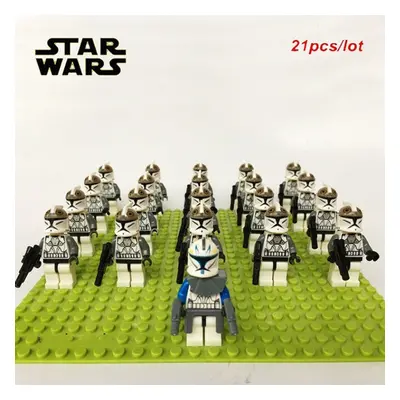 (Star Wars-K) 21PCS Star Wars 501st Clone Troopers Rex Minifigures Kids Toy Set Fit Lego (Exclud