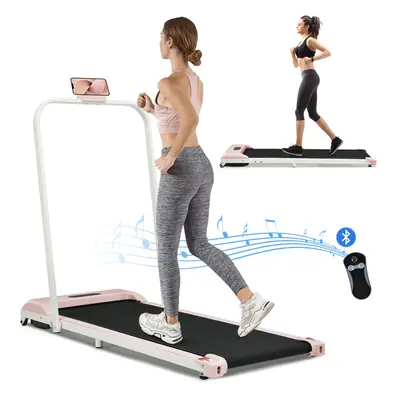 (Pink) Folding Treadmill Portable Walking Running Machine