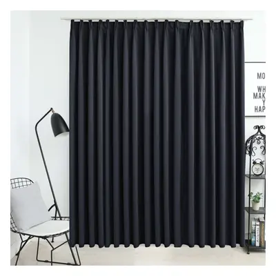 vidaXL Blackout Curtain with Hooks Black Blind Drapery Window Curtain Covering