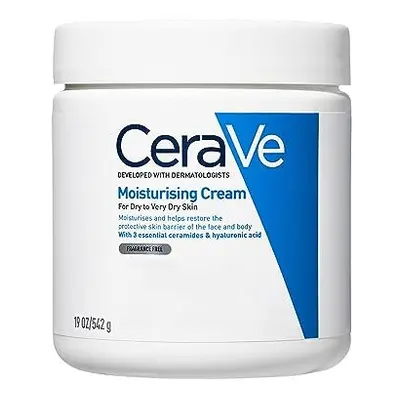 Moisturising Cream for Dry to Very Dry Skin 562ml with Hyaluronic Acid and Essential Ceramides