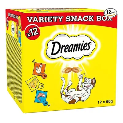 Dreamies Variety Snack Box , g Pouches, Cat Treats Tasty Snacks with Delicious Chicken, Salmon a