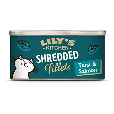 Lily's Kitchen Shredded Fillets with Tuna and Salmon - Grain Free Adult Wet Cat Food (24 Tins x 