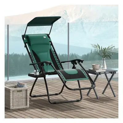 Outsunny Zero Gravity Lounger Chair, Folding Reclining Chair, Green