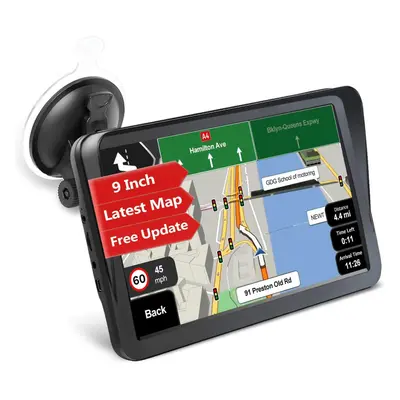 9 Inch GPS Sat Nav System Pre-Installed Latest UK Europe Maps for Car Truck Lorry Motorhome POI 