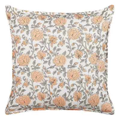 Cotton Cushion Flower Pattern x cm Multicolour MEADIA