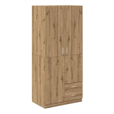 (artisan oak) vidaXL Wardrobe with Drawers Clothing Cabinet Clothes Rack Engineered Wood