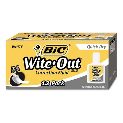 Bic Correction Fluid Quick Dry Formula 20ml White (BICWOFQD12WE)