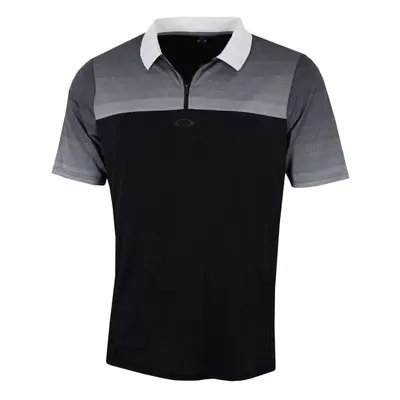 (M, Blackout) Oakley Mens SS Sublimated Jacquard Lightweight Golf Polo Shirt