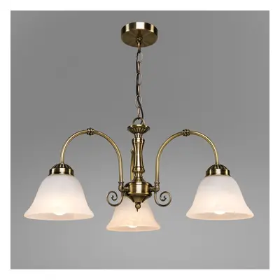 Elegant Diner Ceiling Light Pendant Antique Brass - Alabaster Glass