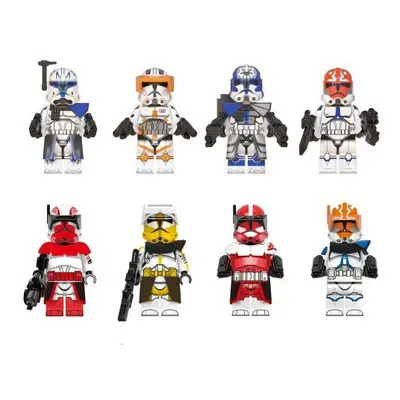 (Style F 8PCS) Star Wars Clone Trooper Cody Rex Commander Fit Lego Minifigures