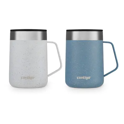 Contigo Stainless Steel VacuumInsulated Mug with Handle and SplashProof Lid 14oz Salt Speckle Da