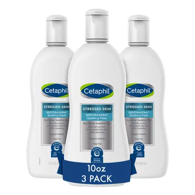 Cetaphil RESTORADERM Soothing Wash floz Pack of Soothes Dry Stressed Skin Hypoallergenic Soap & 