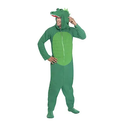 Smiffy's Men's Crocodile Costume All In One with Hood Green X-Large