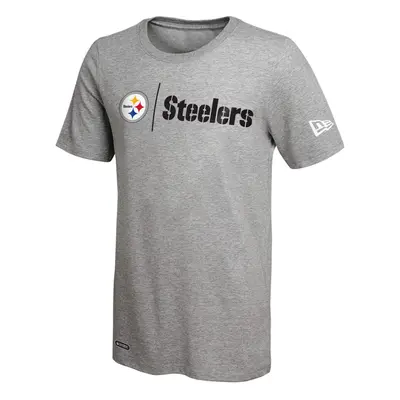 New Era NFL Men's Gametime Dri-Tek Cool Grey Short Sleeve T-Shirt, Pittsburgh Steelers, Small