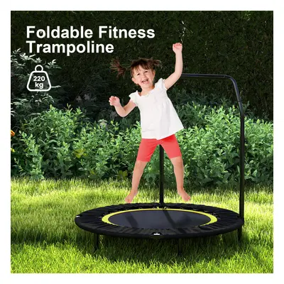 (Black&Yellow) Foldable Fitness Trampoline Rebounder Exercise