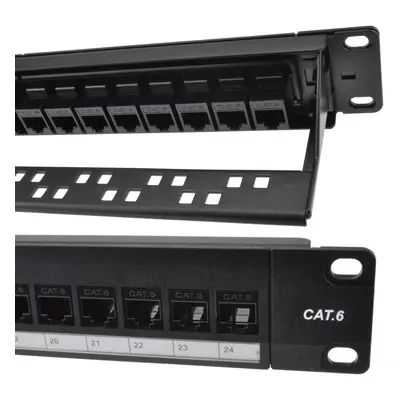 kenable Port RJ45 CAT6 Gigabit Through Coupler Patch Panel with Back Bar