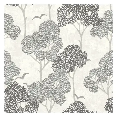 (Black) Lykke Tree Wallpaper Fine Decor