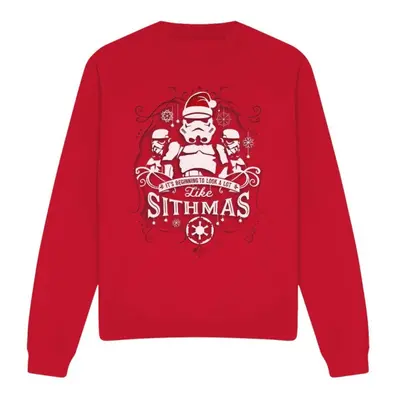 (S, Red) Star Wars Unisex Adult Beginning To Look A Lot Like Sithmus Christmas Sweatshirt