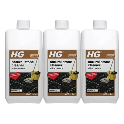 3 x HG Natural Stone Cleaner Shine Restore Product - Litre