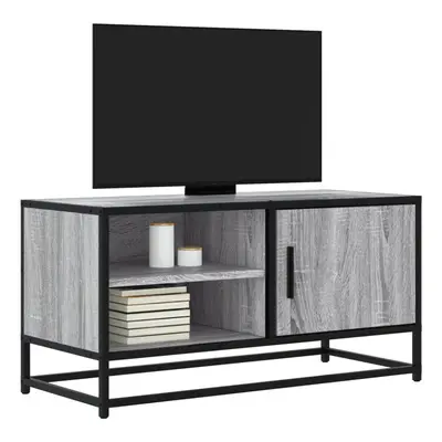 vidaXL TV Cabinet Grey Sonoma 80x34.5x40 cm Engineered Wood and Metal