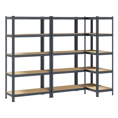 vidaXL 5-Layer Heavy-duty Shelves pcs Anthracite Steel&Engineered Wood