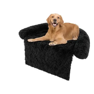 Plush Calming Dog Couch Bed Dog Sofa Bed Anti-Slip Bottom With Washable Cover