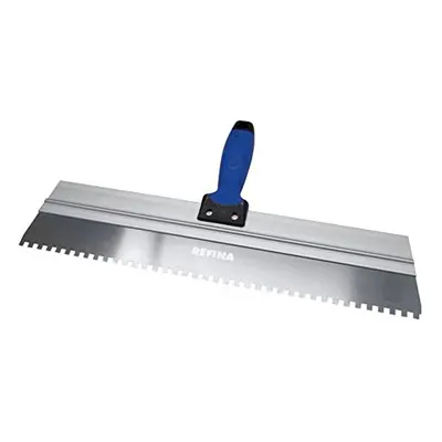 Serrated Plastering Spatula- notched spatula render with Soft Grip Handle and Stainless Steel Bl