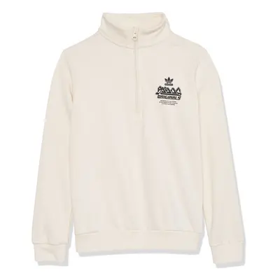 adidas Originals Kids' Graphic Half Zip Sweatshirt Wonder White Medi