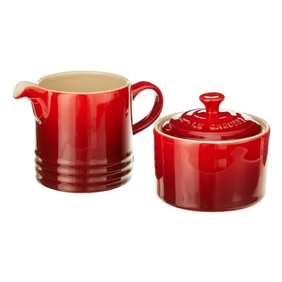 Le Creuset Stoneware Cream and Sugar pc Set Cerise