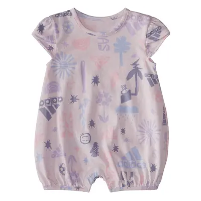 adidas Baby Girls' Printed Shortie Romper Almost Pink 3M