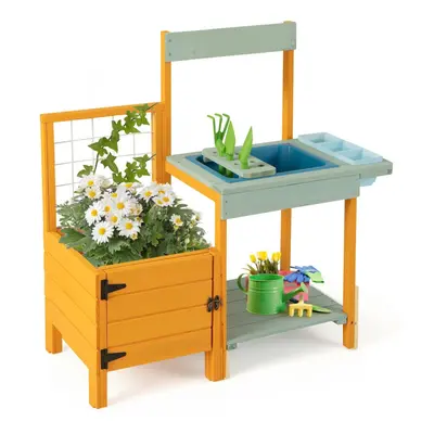 Kids Outdoor Potting Bench Wooden Toy Gardening Center Outdoor Playset