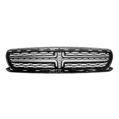 Black & Silver ABS Front Upper Bumper Grill Grille For Dodge Charger