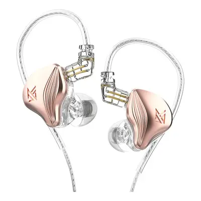 (Pink, Without Mic) Static Electrostatic Driver Dynamic Drive Earphone Hi-Fi Bass Earbud Sport N