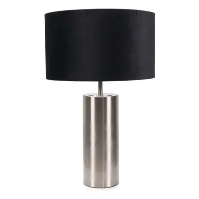 ValueLights Lexy Black Velvet & Chrome Dimmer Touch Table Lamp & Bulb