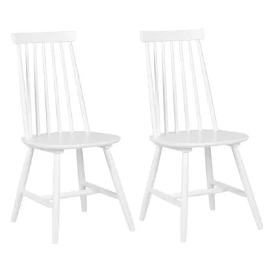 Set of Dining Chairs BURBANK Wood White