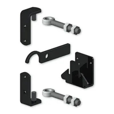 Gatemate Wrought Iron Gate Hinges Fixing Kit Galvanised and Powder Coated Black Fixings