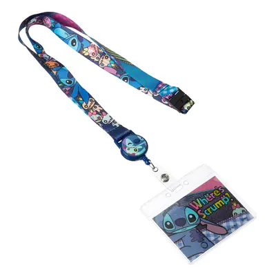 Disney Stitch Lanyard with Retractable Card Holder Multi Color