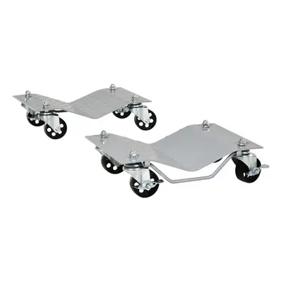 DURHAND 2PCS 680kg Car Wheel Dollies with Swivel Casters, Wheel Dolly, Grey