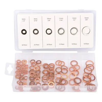 110 Piece Copper Washer Set - copper washers set plug sump 110pc assorted drain assortment blue 