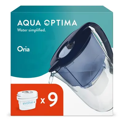 Aqua Optima Water Filter Jug Oria 2.8 Litre & Evolve+ Filters (9 Month Pack)