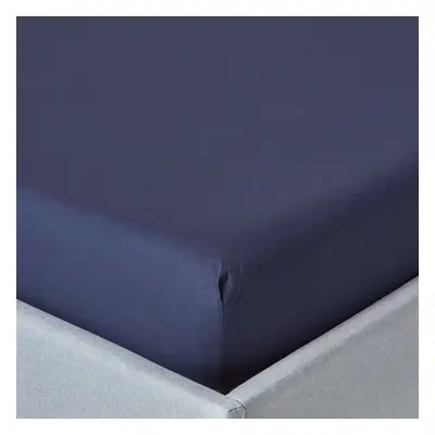 (Small Double, Navy) Egyptian Cotton Fitted Sheet TC