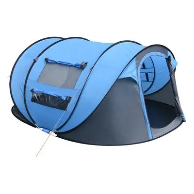 Outsunny Camping Tent Dome Pop-up Tent with Windows for Person Sky Blue