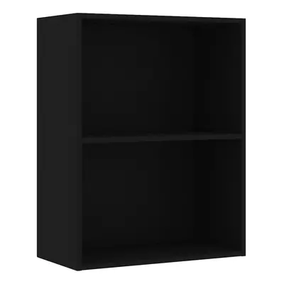 vidaXL 2-Tier Book Cabinet Black 60x30x76.5 cm Engineered Wood bookshelf