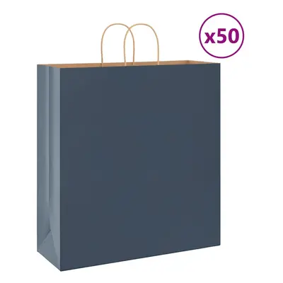 (blue, x x cm) vidaXL Paper Bags pcs with Handles Brown 15x8x21 cm Grocery Paper Gift Bag