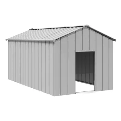 (grey, x x cm) vidaXL Dog House with Roof Pet House Dog Shelter Dog Kannel Galvanised Steel