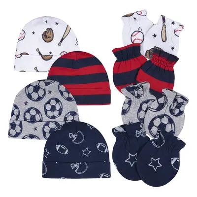 gerber Baby Boys 9-Piece cap and Mitten Sets Sports Blue Month