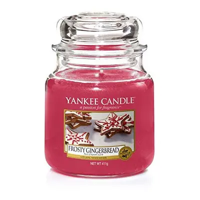 Yankee Candle Scented Candle | Frosty Gingerbread Medium Jar Candle| Burn Time: Up to Hours